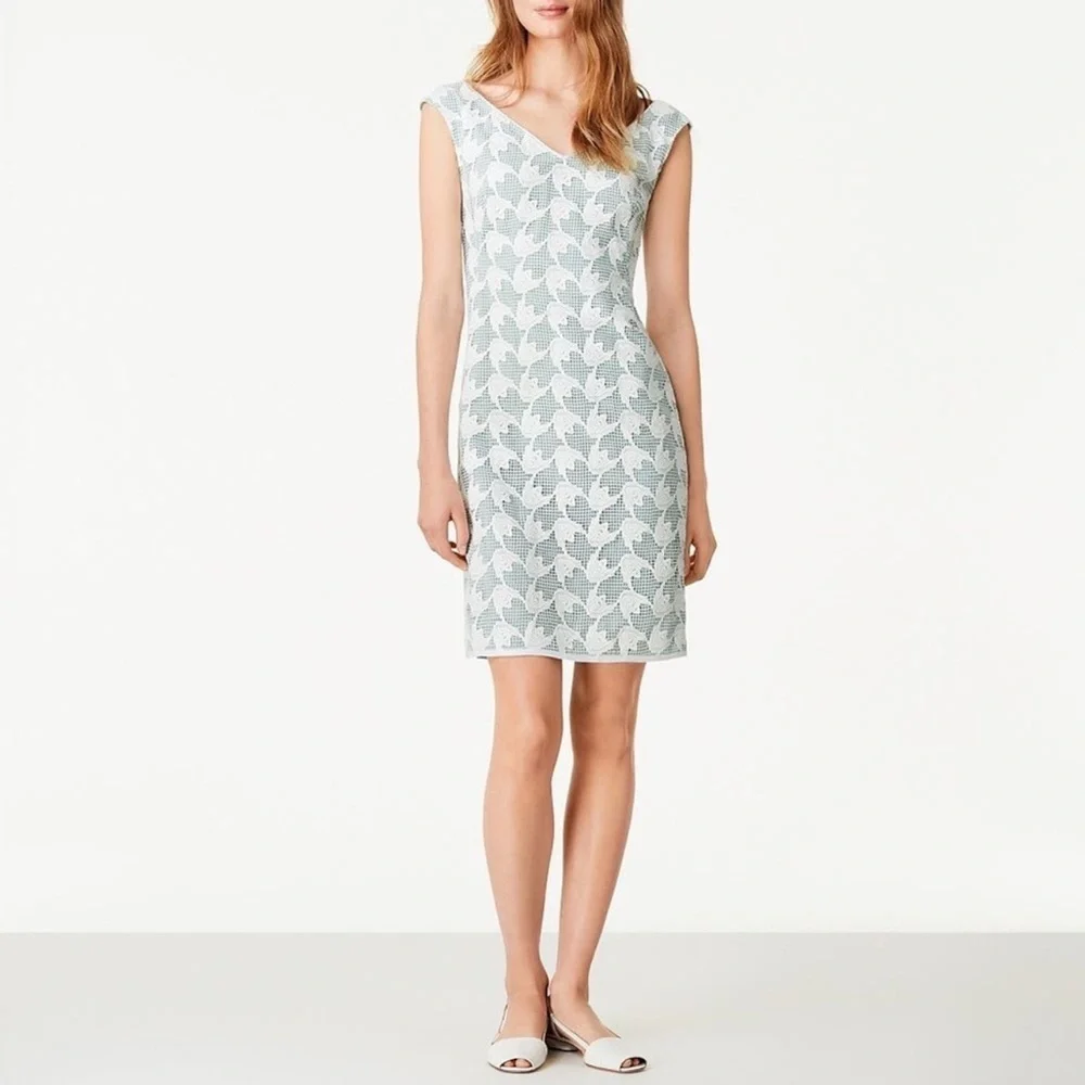 Tory Burch Brooklyn Lace Mini Dress Mint White Size 8